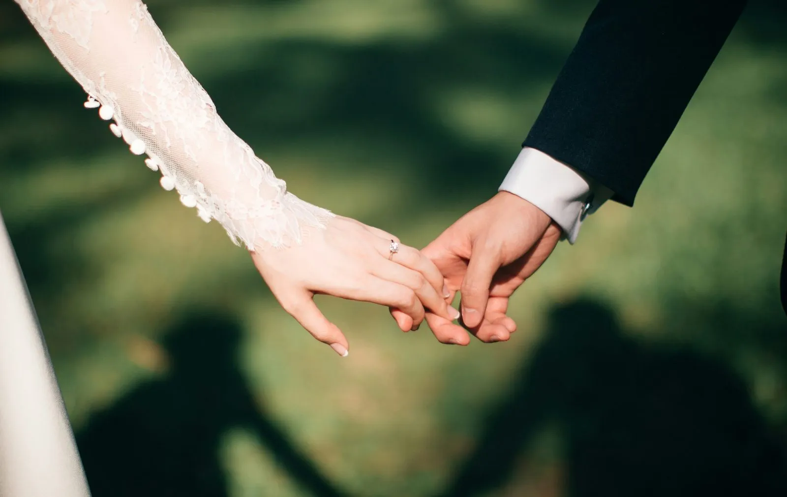 Couple holding hands